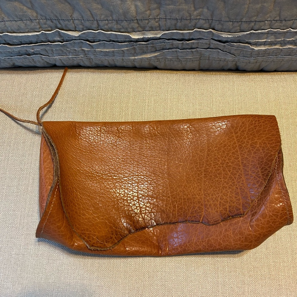 Brown Leather Clutch